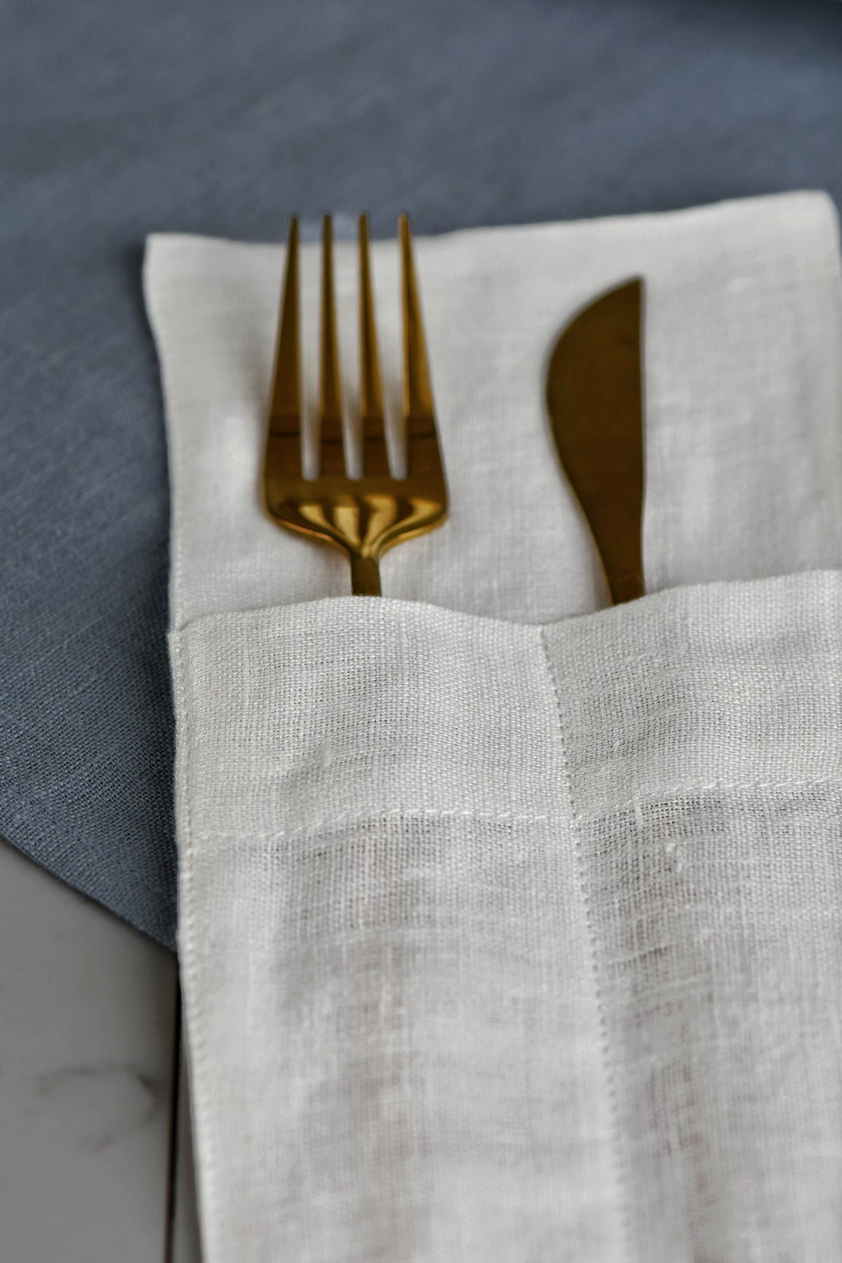 Linen Cutlery Holder TH001 in white colour (19)