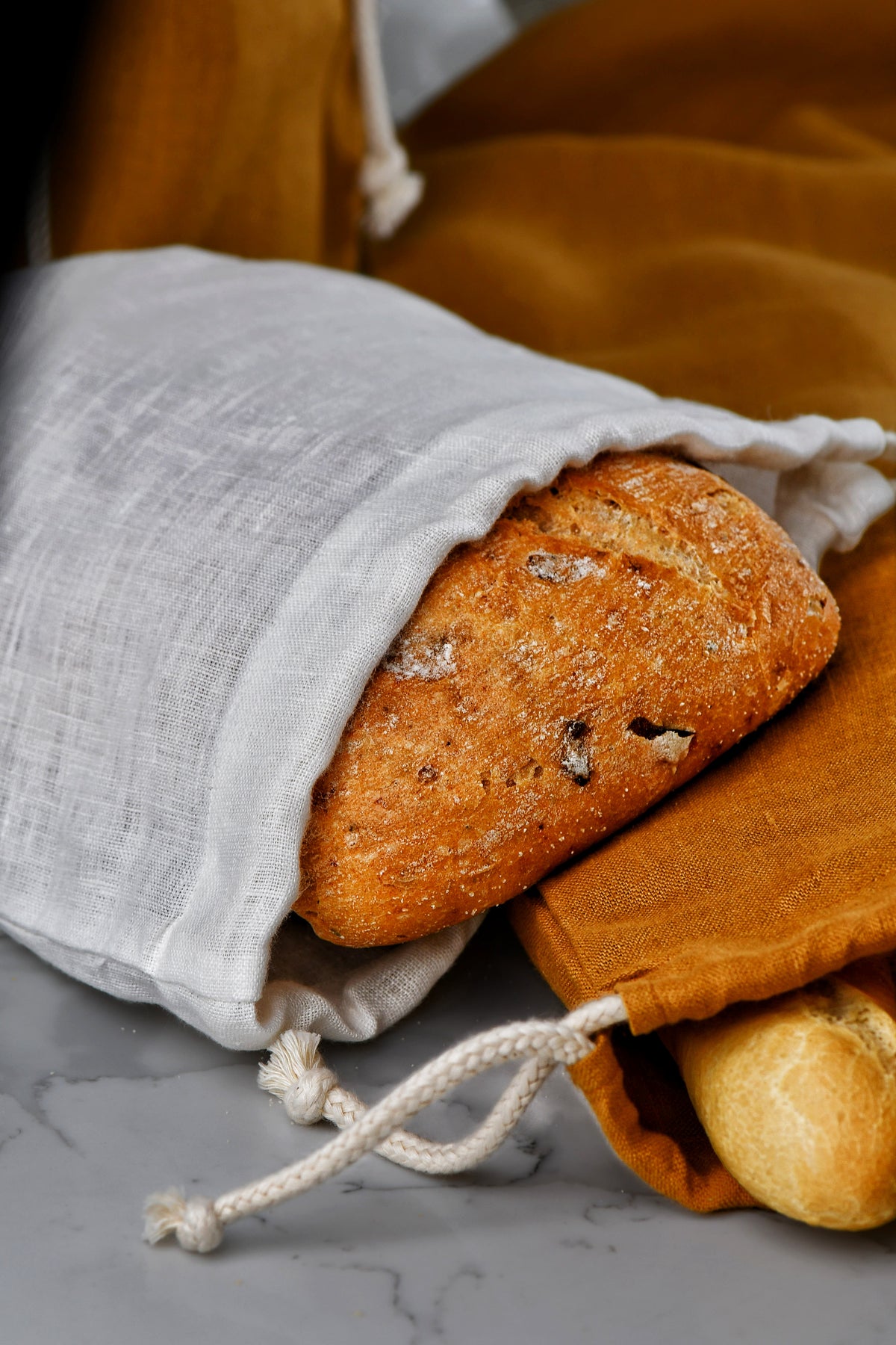 Linen Bread Bag KB001 in white colour (19)