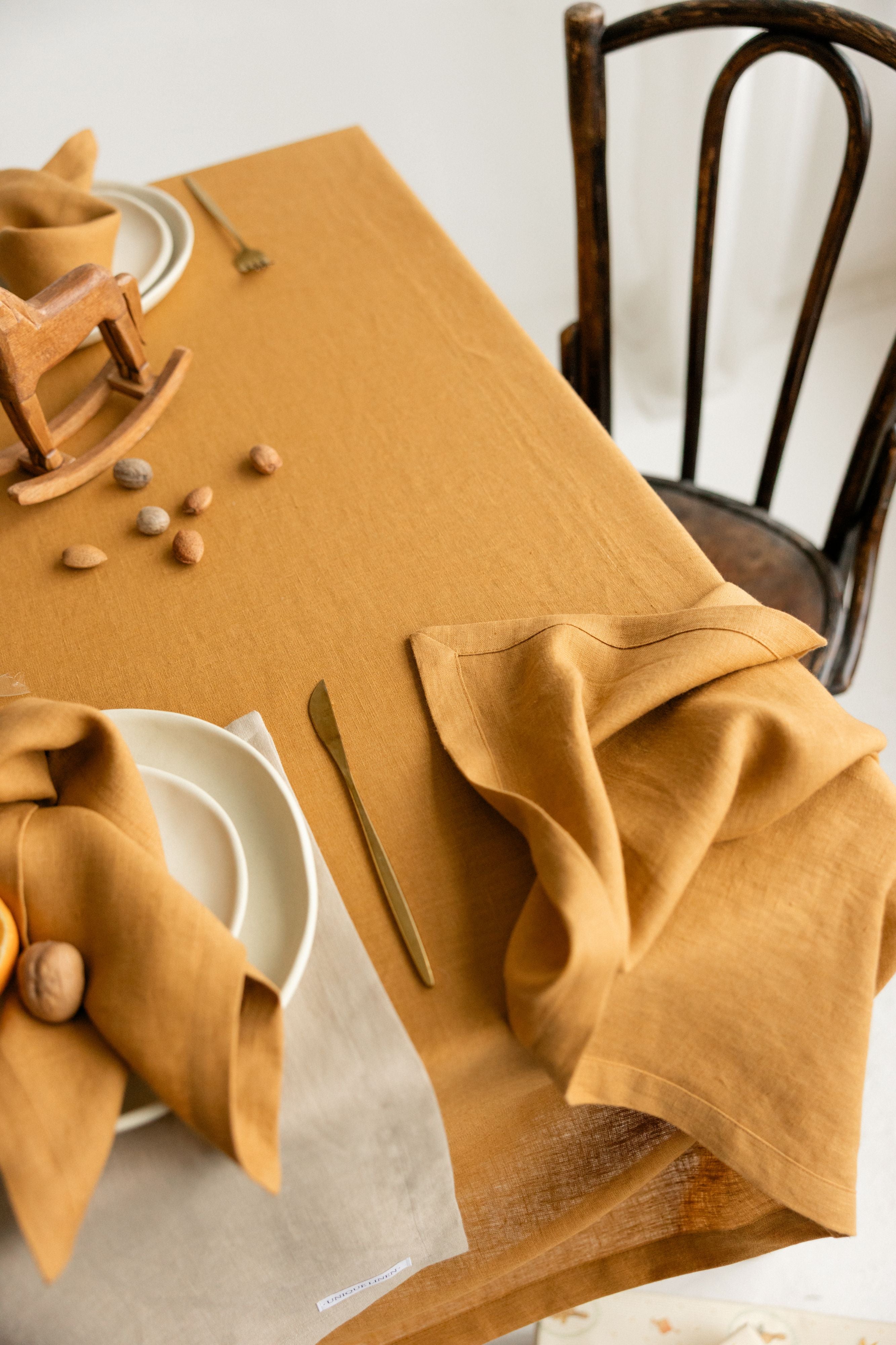 Linen Tablecloth TC002 in MAPLE COLOUR (598)