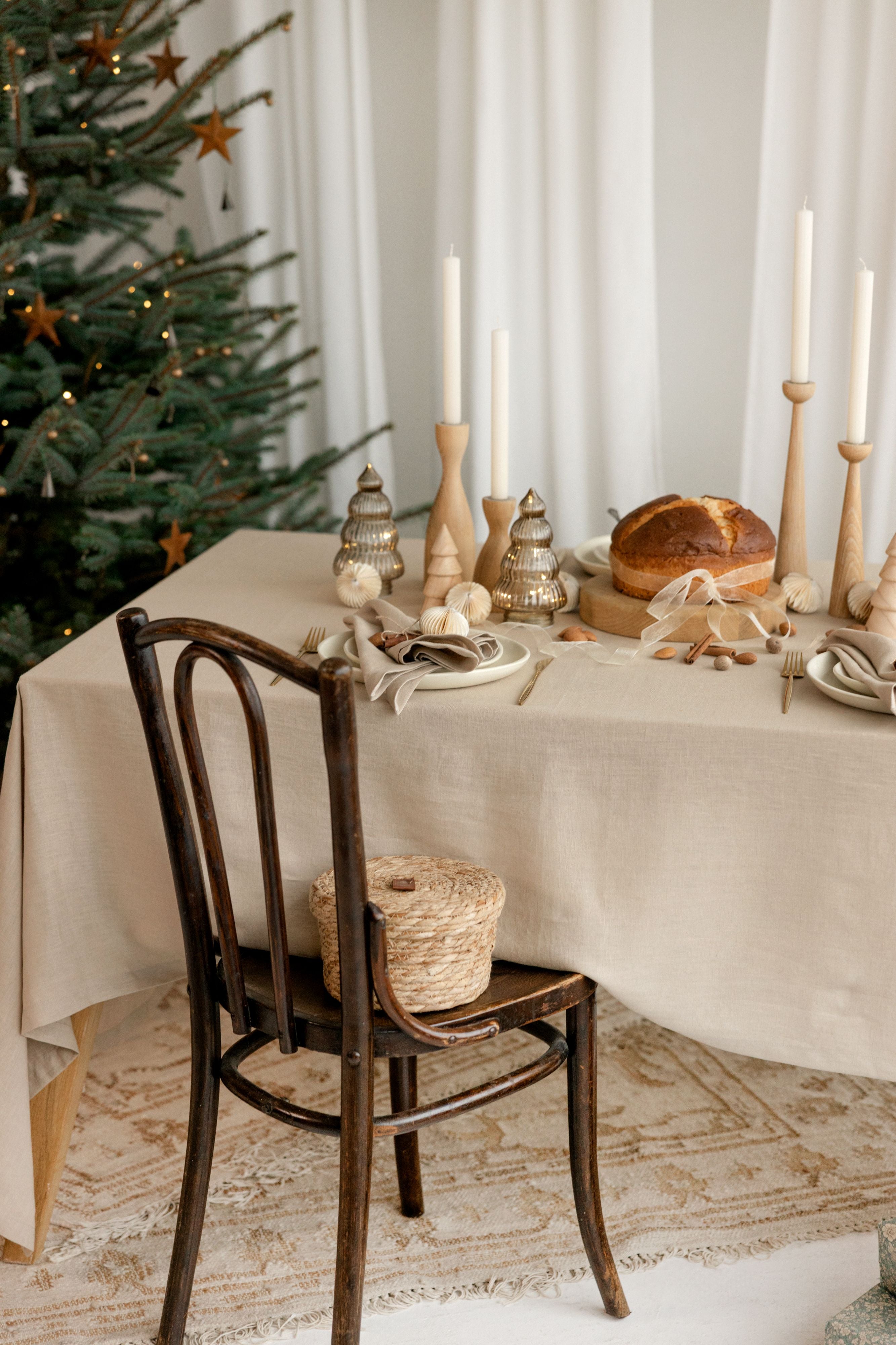 Linen Tablecloth TC002 in BEIGE COLOUR (2370)