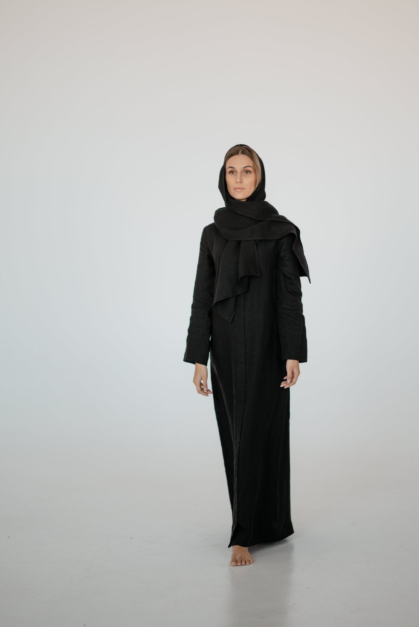 Linen Abaya and Hijab CMU030