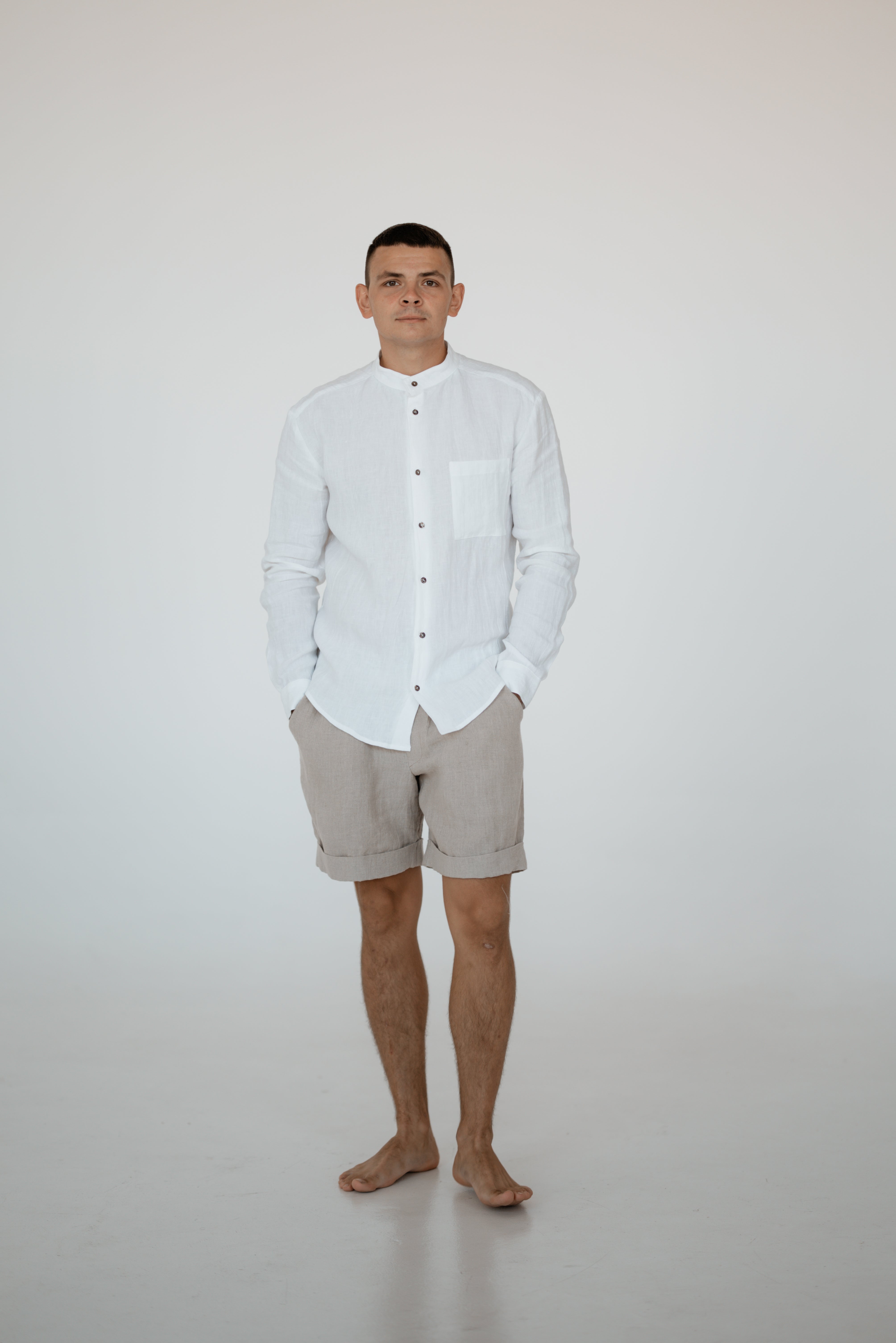 Linen Men Collar Shirts CM027