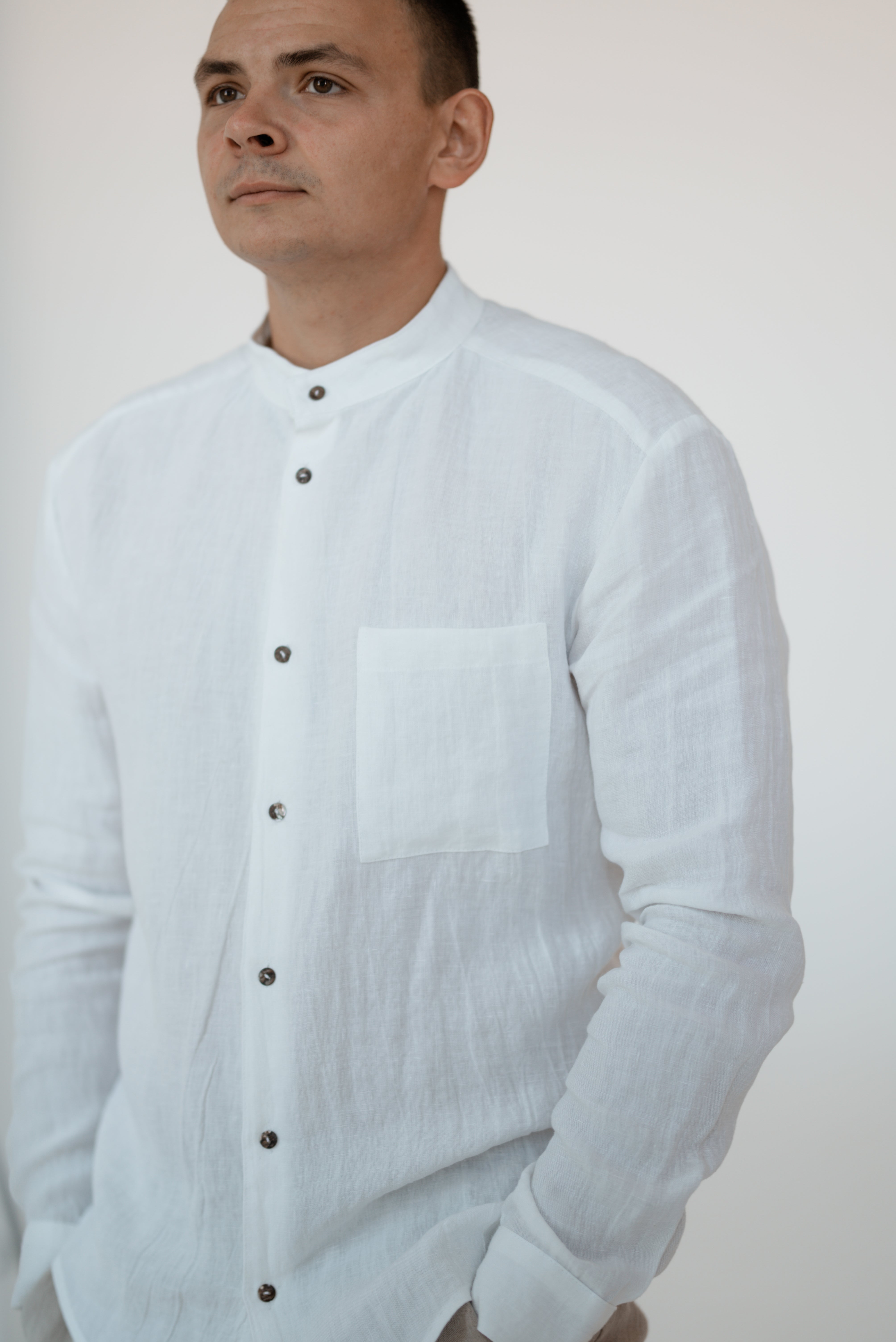 Linen Men Collar Shirts CM027