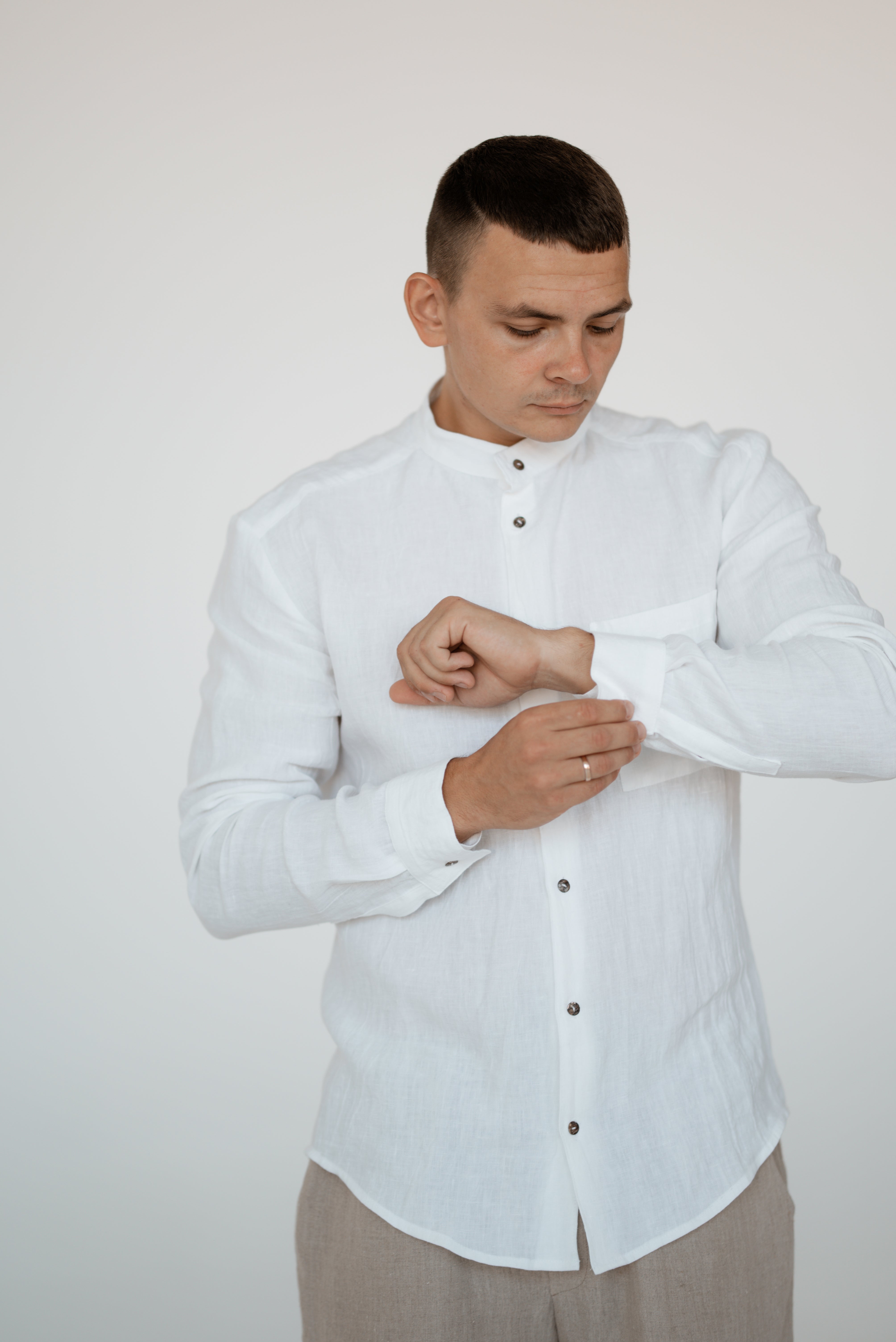 Linen Men Collar Shirts CM027