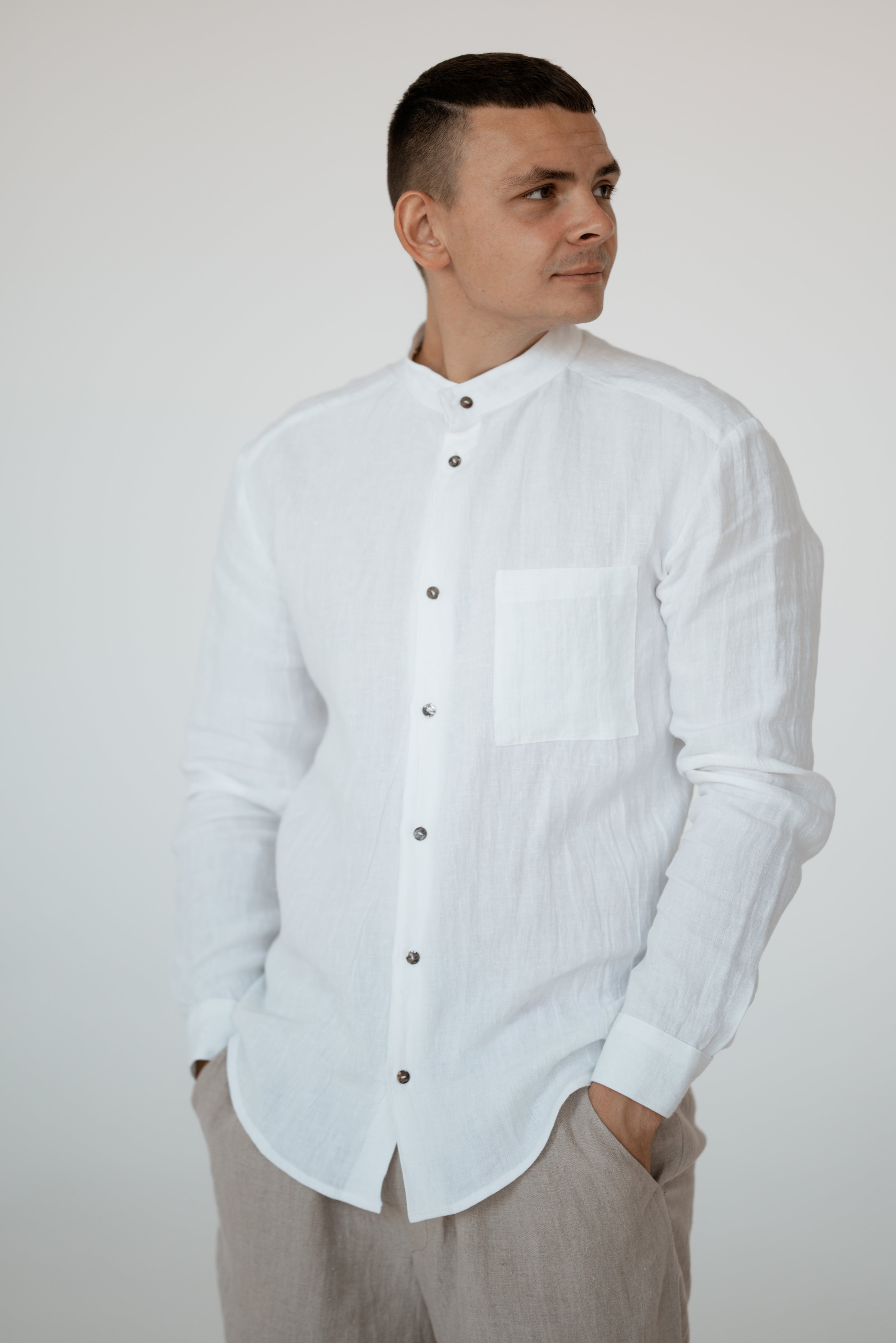 Linen Men Collar Shirts CM027