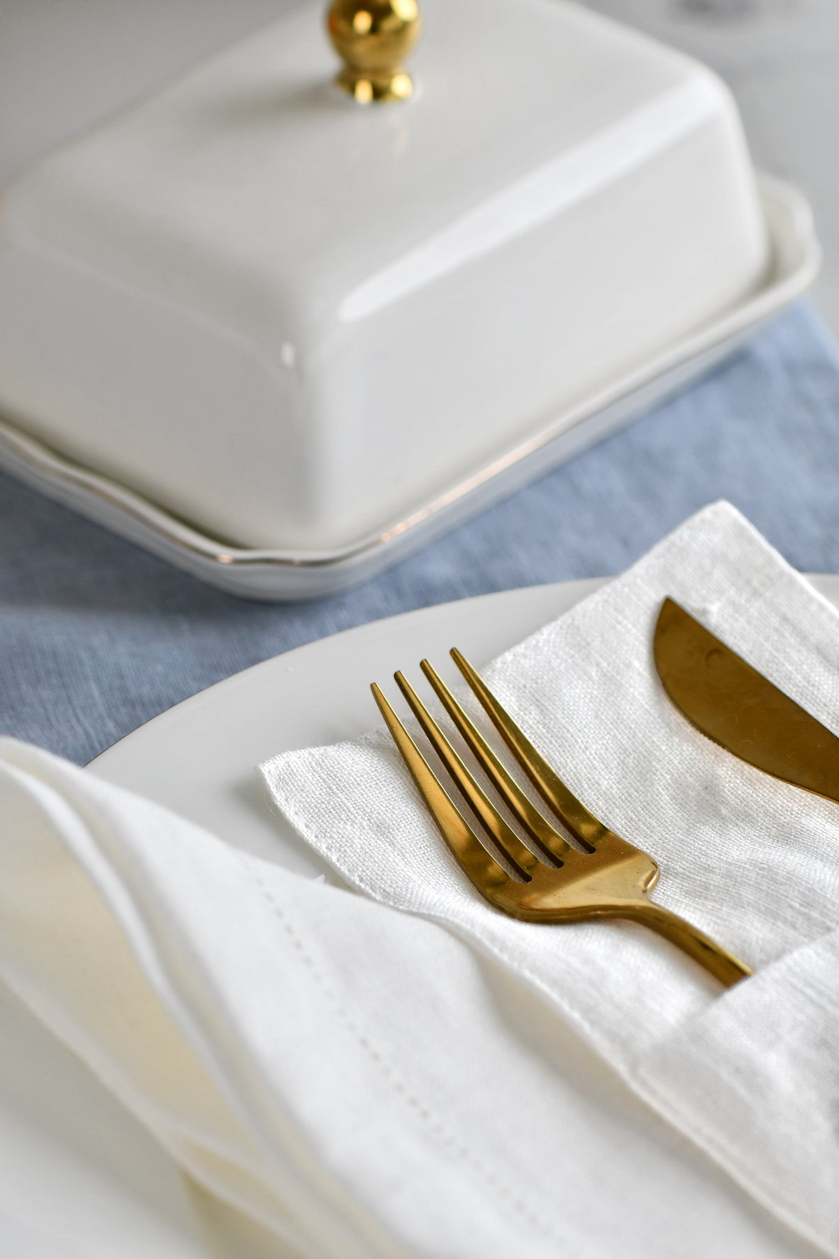 Linen Cutlery Holder TH001 in white colour (19)