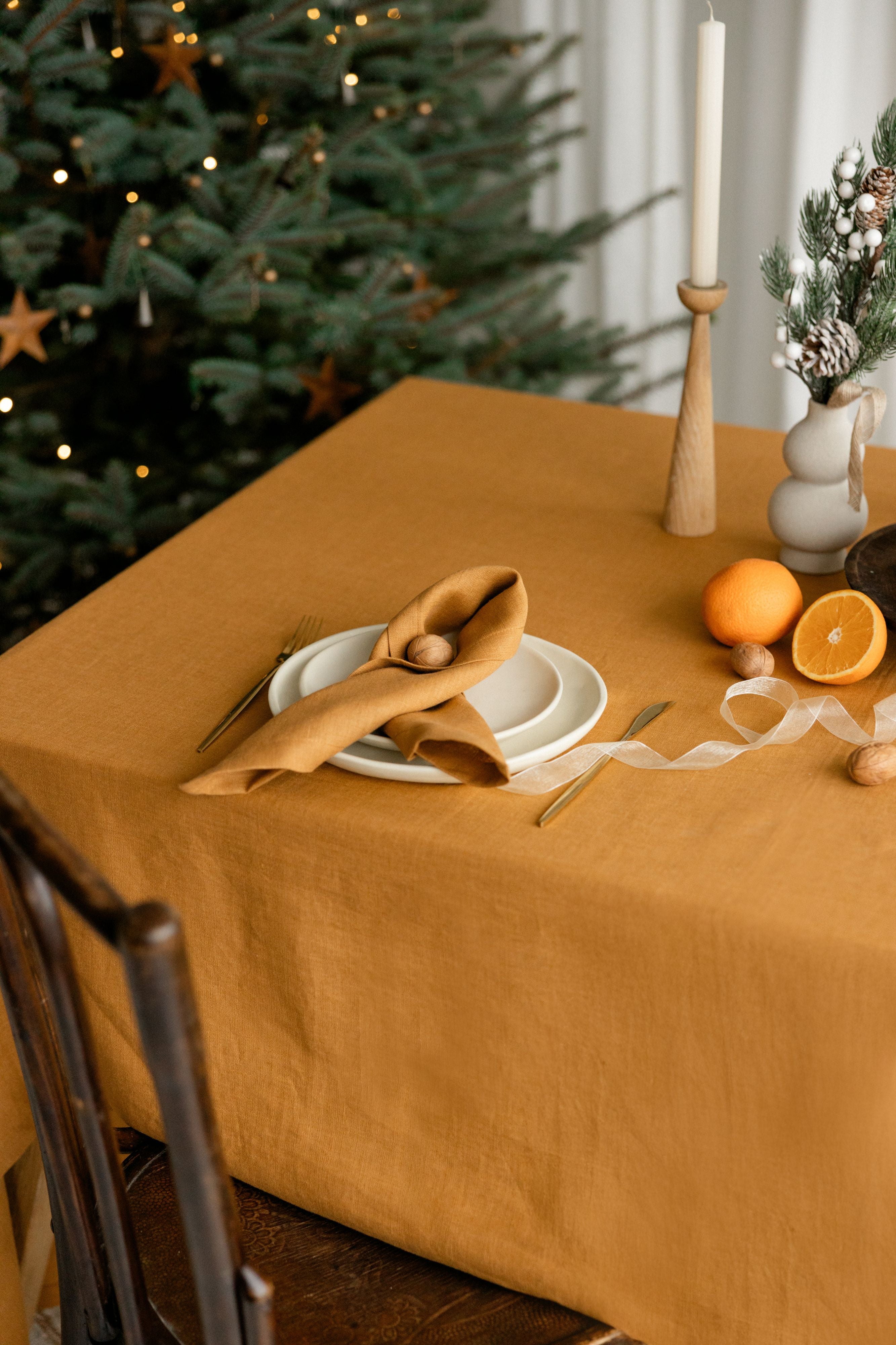 Linen  Napkins TN002 in MAPLE COLOUR (598)