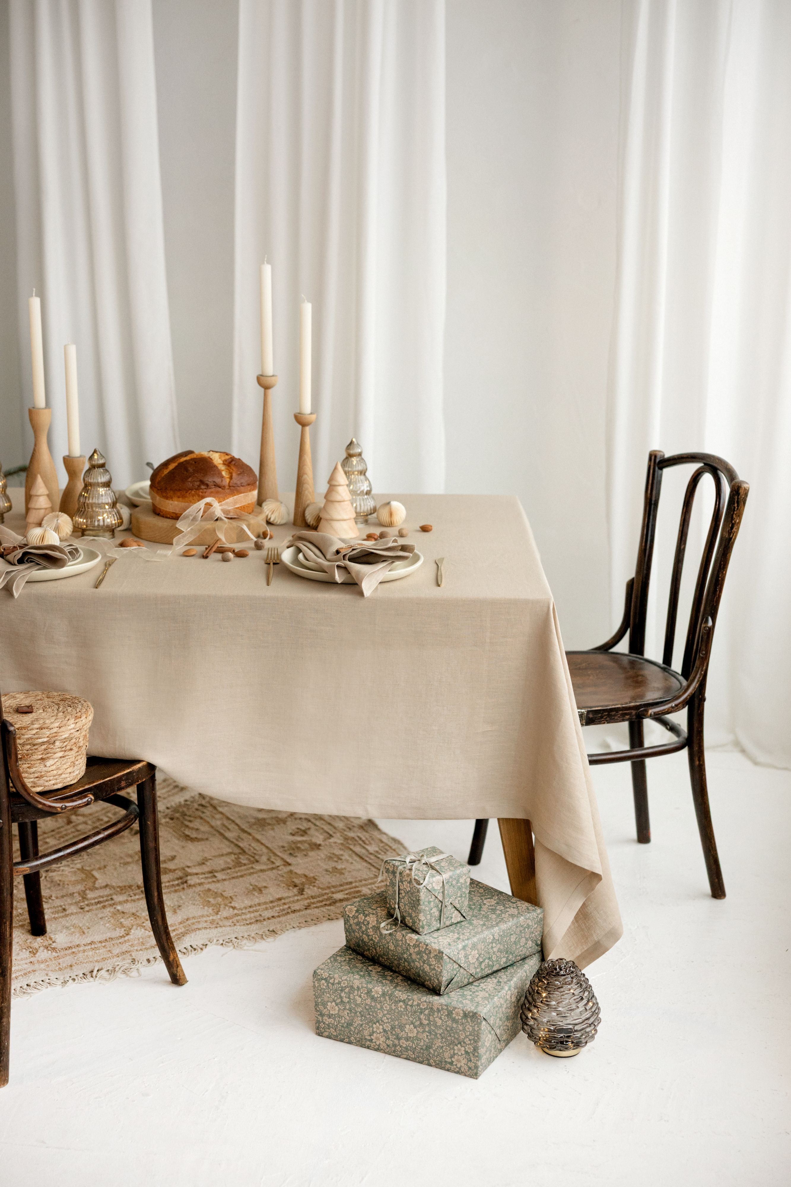 Linen Tablecloth TC002 in BEIGE COLOUR (2370)