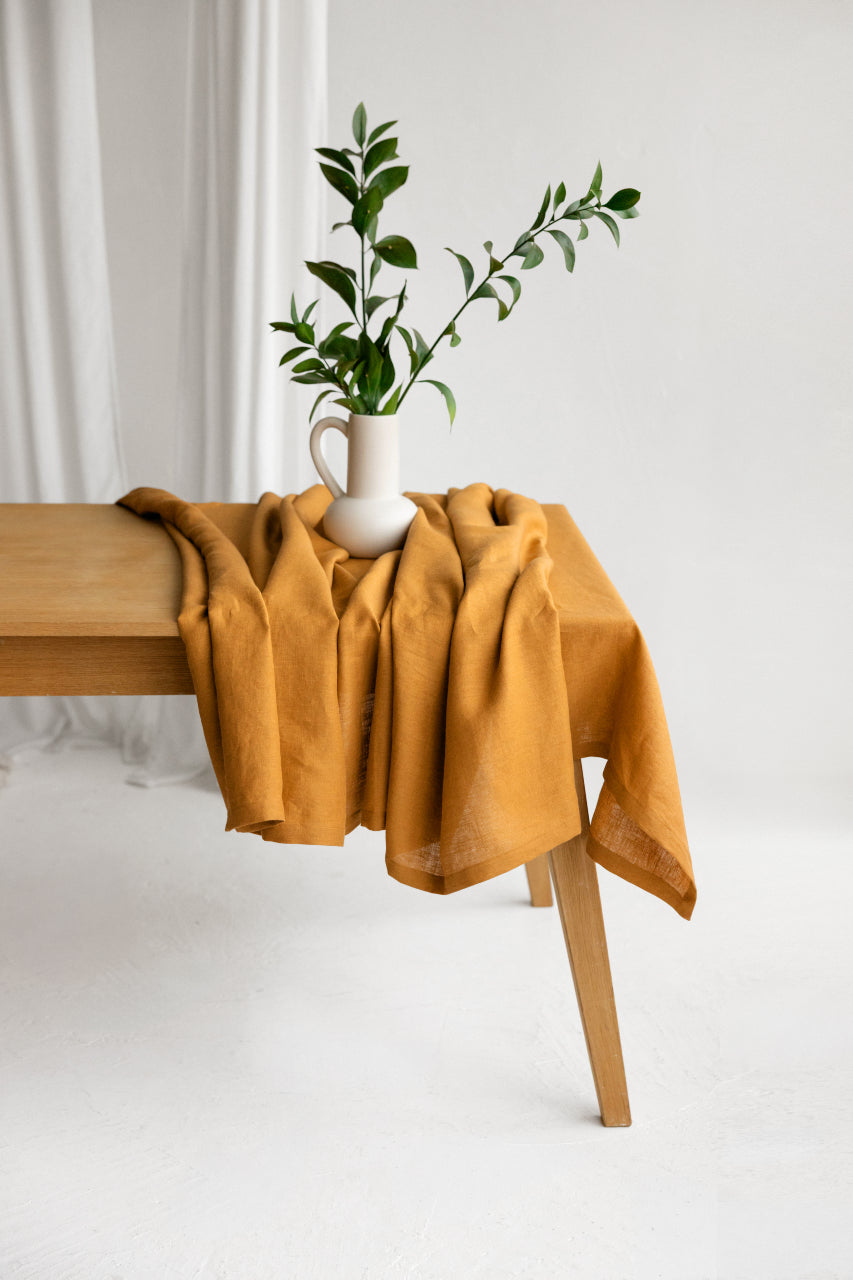Linen Tablecloth TC002 in MAPLE COLOUR (598)
