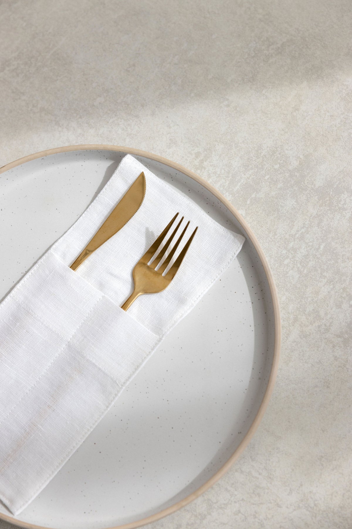 Linen Cutlery Holder TH001 in white colour (19)
