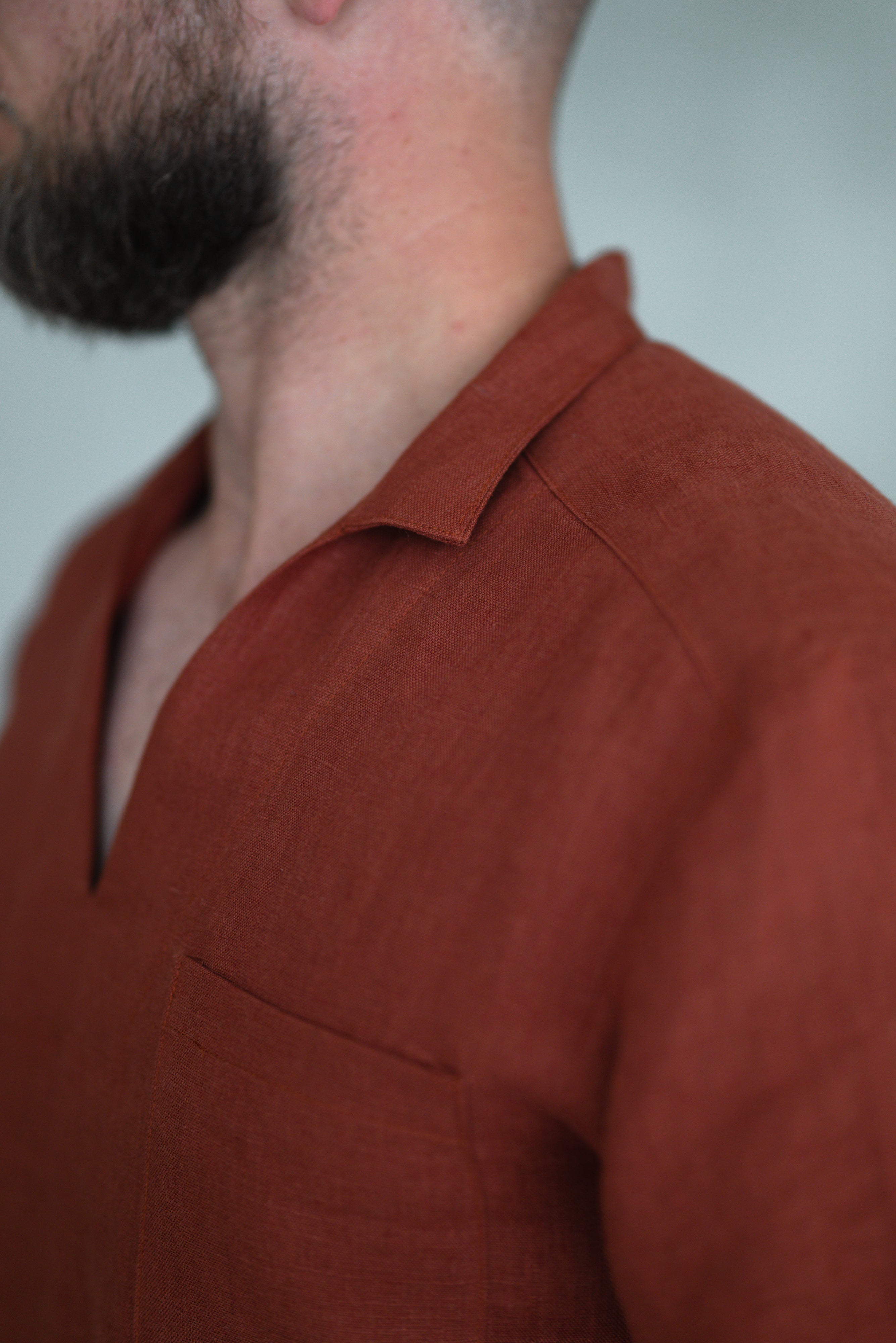 LINEN T-SHIRT CM026 in TERRACOTTA (2709)