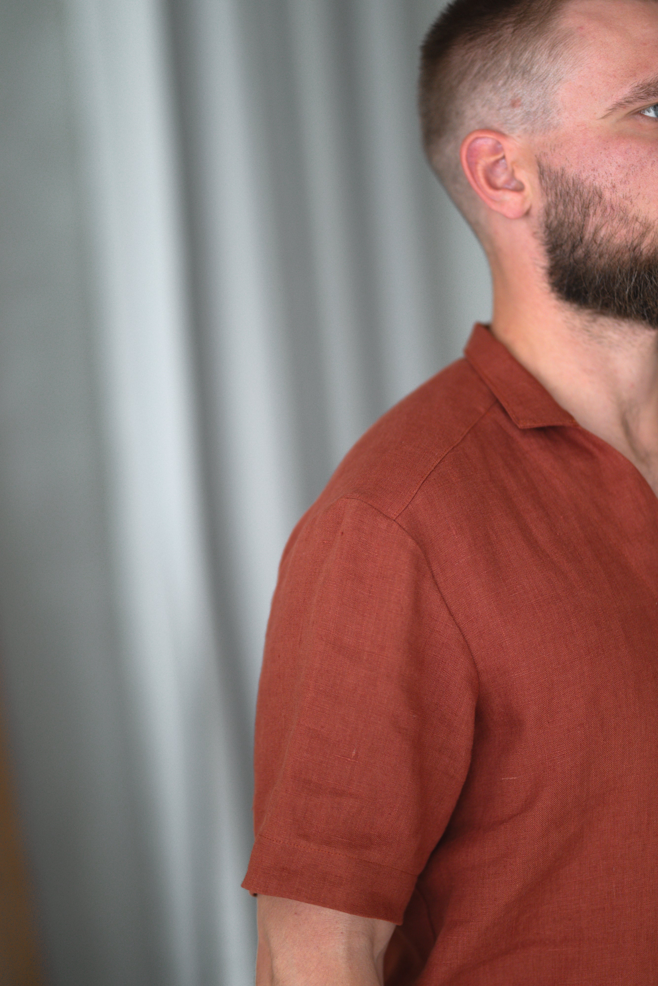 LINEN T-SHIRT CM026 in TERRACOTTA (2709)