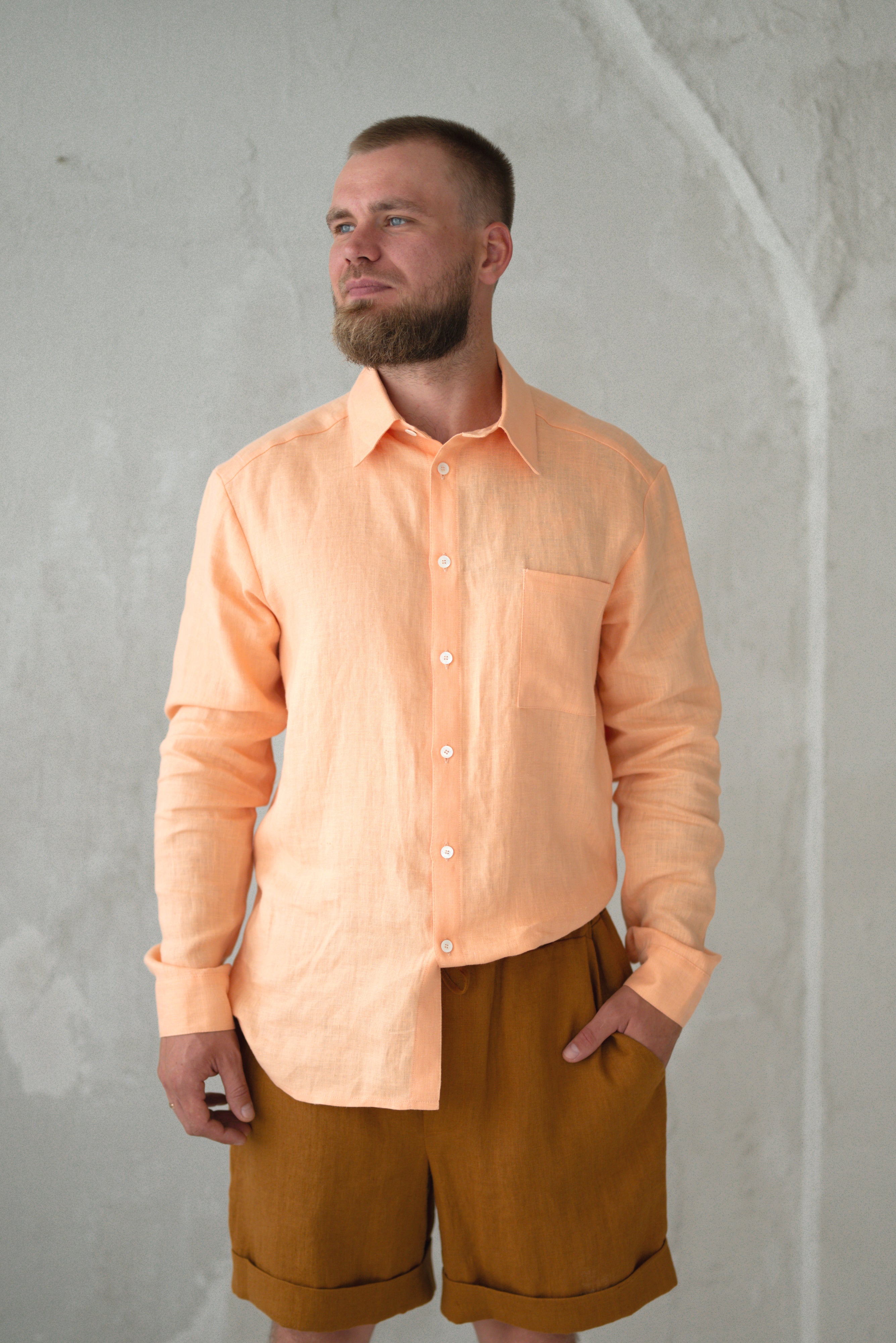 Classic Linen Men Shorts CM010 in CINNAMON (3330)