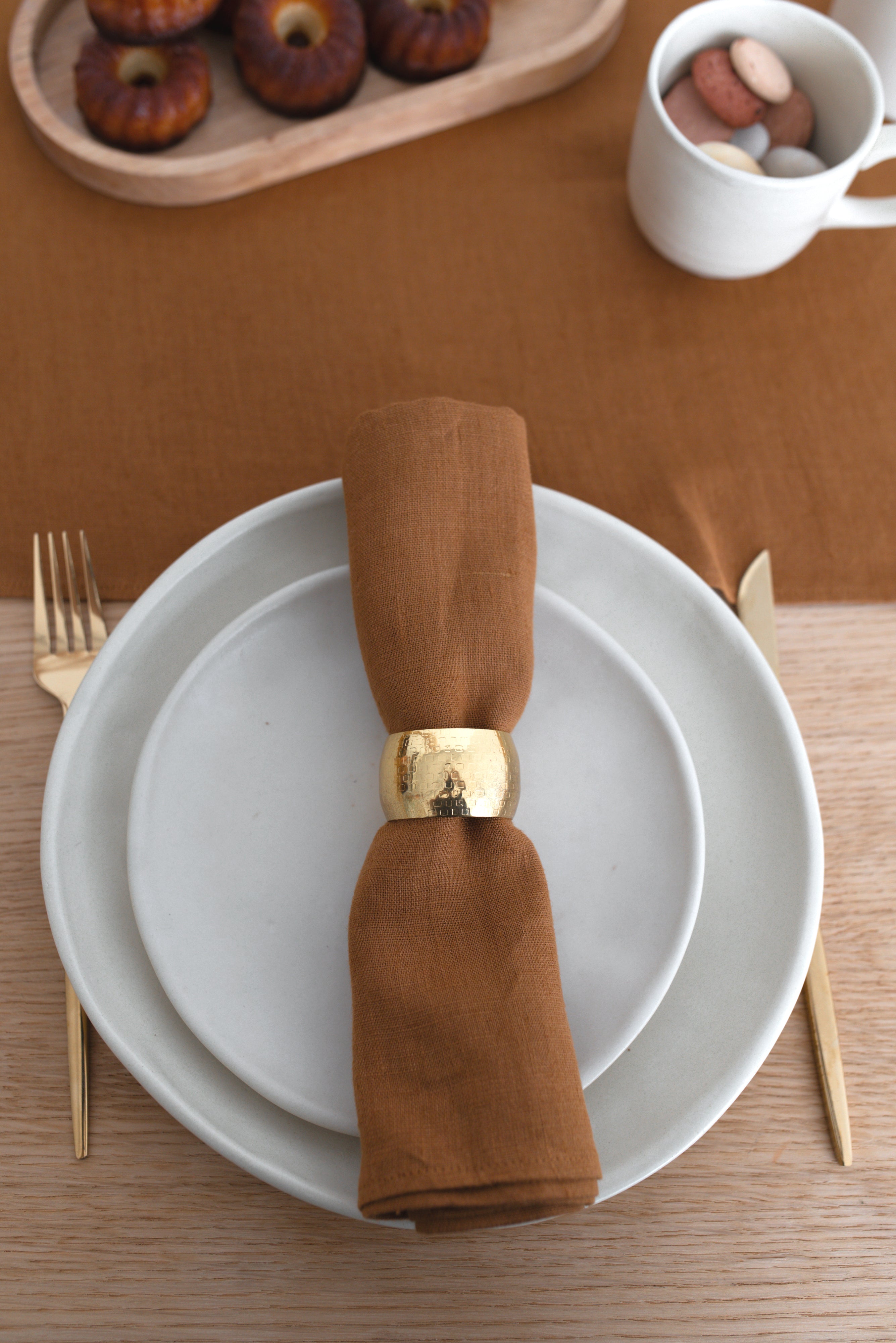 Linen Napkins TN001 In Cinnamon colour (3330)