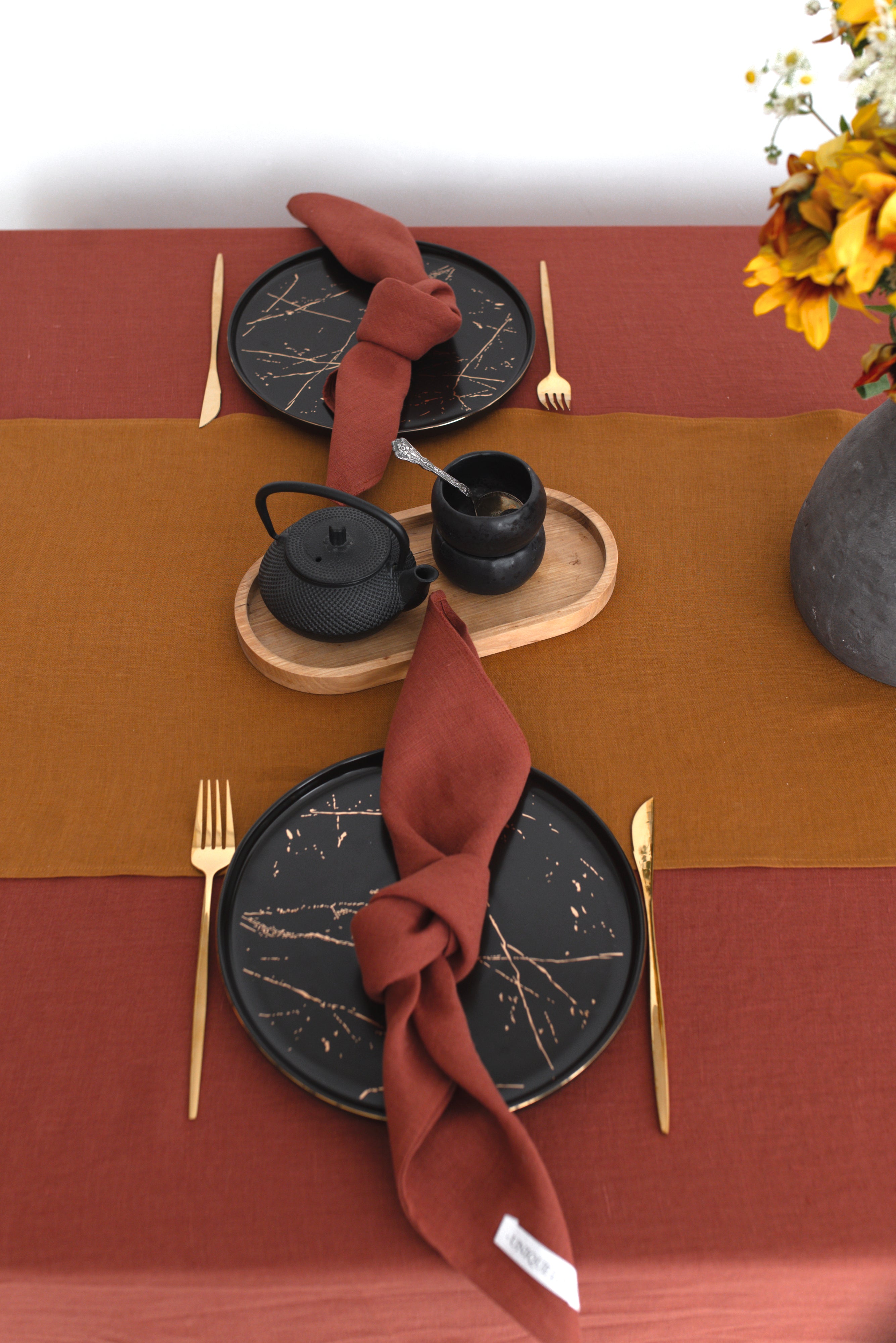 LINEN NAPKINS TN001 IN TERRACOTTA COLOUR (2709)