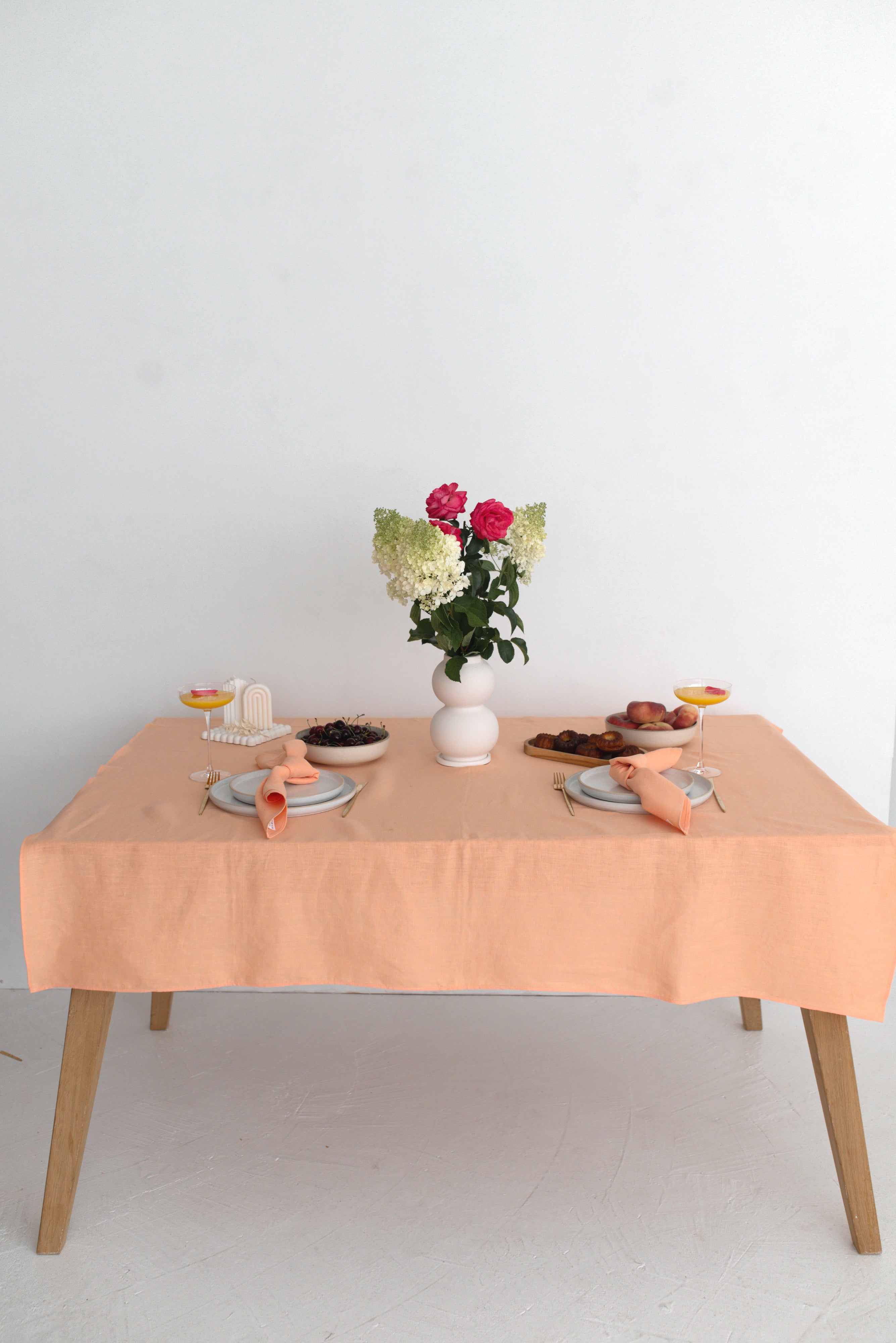 Linen Tablecloth TC001 in PEACH COLOUR (3583)