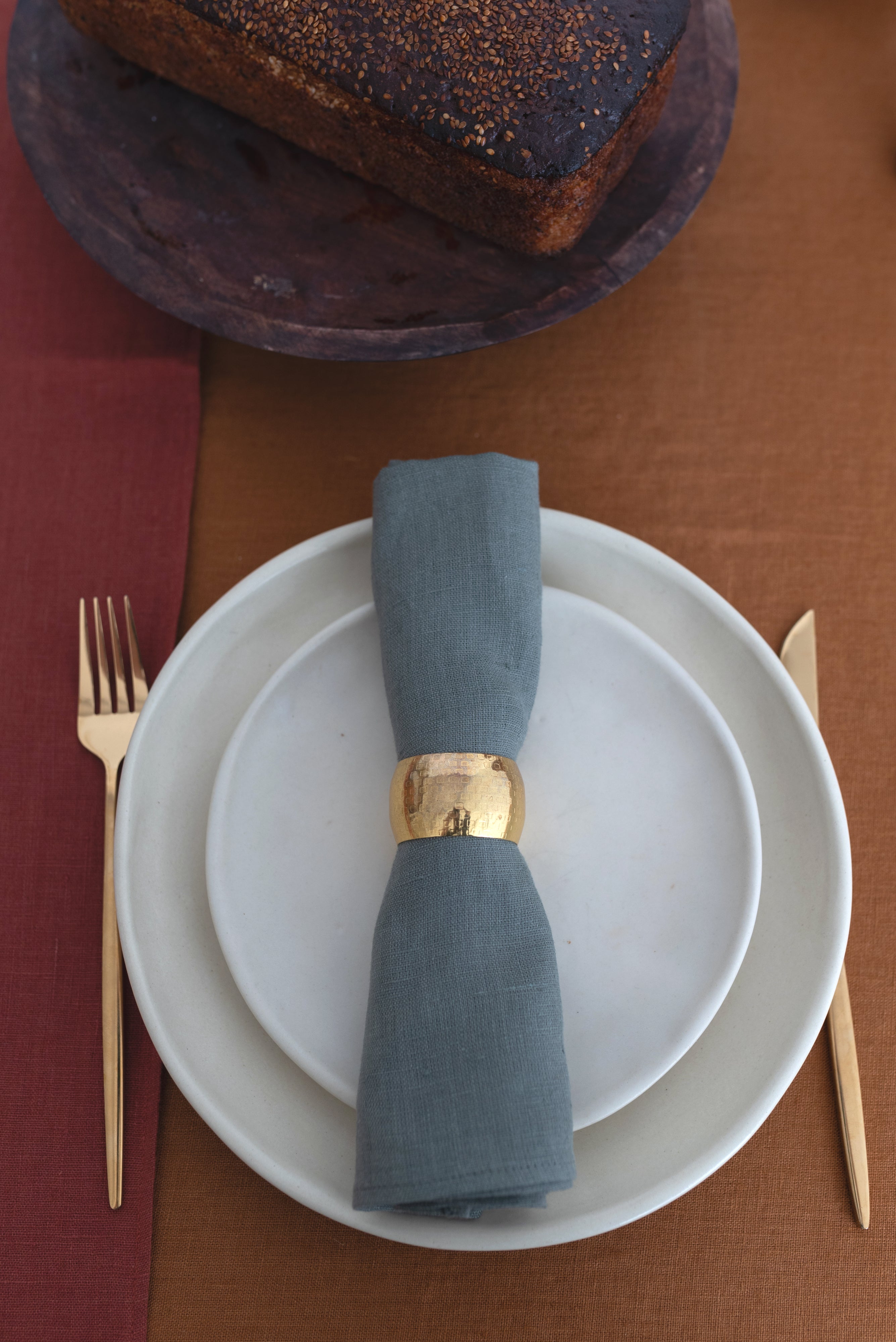 Linen Napkins TN001 In Green Melange Colour